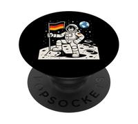 Astronaut On The Moon With German Flag PopSockets Adhesive PopGrip