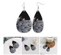 Astronaut On The Moonprint Leather Earring Stylish Waterdrop Shaped Dangle Earrings With Double Sided Print, Pvc Leather 925 Silver Plated Hooks For Womenâ€™s Fashion Holiday Party Gift