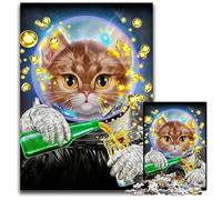 Astronaut Orange Cat 1000Pc Adults Jigsaw Puzzle Paper Jigsaw Puzzles for Adults DIY Home Decor Gift Adult Brain Teaser 1000 PCS(38x26cm)