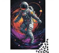 Astronaut Outer Space 1000 Piece Jigsaw Puzzle Paper for Adults Sci Fi Art Style Relaxation Focus Decor 70x50cm/1000pcs