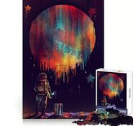 Astronaut Painter in Space Jigsaw Puzzles 1000 Pieces for Adults Smart Challenge Peaceful Escape Fine Lock Ideal Present (38X52CM)