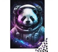 Astronaut Panda 1000 Piece Jigsaw Puzzle Paper for Adults Space Sci Fi Relaxing Focus Family Home Gift 52x38cm/1000pcs