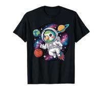 Astronaut Parrot in Space Simple Animals Galaxy T-Shirt