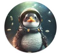 Astronaut Penguin Baby JigsawPuzzle 1000 Pieces for Adults 1000Pc Adults Round Jigsaw Puzzle Educational Toy for Teenagers, Home Office Decor (Size 67.5x67.5cm)