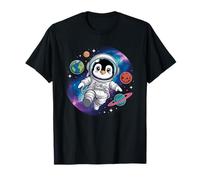 Astronaut Penguin in Space Simple Animals Galaxy T-Shirt