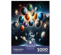 Astronaut Planet Balloons 1000 Piece Jigsaw Puzzle Bundle Cosmic Adventure Joy Jigsaw Puzzle Extra-Thick Cardboard Collector Mind Relaxation Travel Office Break Holiday 70x50cm/1000pc