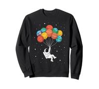 Astronaut Planet Balloons Whimsical Space & Astronomy Sweatshirt