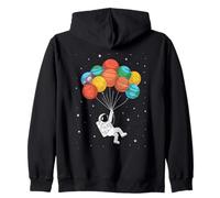 Astronaut Planet Balloons Whimsical Space & Astronomy Zip Hoodie