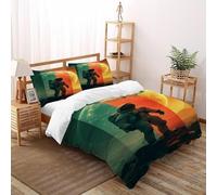 Astronaut Planet Bedding Set 3D Digital Printing Starry Sky Theme Duvet Cover Set Microfiber Comforter Cover Universal for All Seasons Pillowcase Super King（260x220cm）