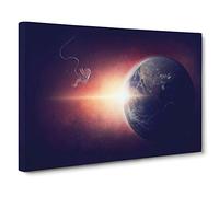 Astronaut & Planet Earth Canvas Print for Living Room Bedroom Home Office Décor, Wall Art Picture Ready to Hang, 30 x 20 Inch (76 x 50 cm)