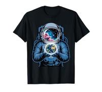 Astronaut Planet Earth Outer Space Galaxy Universe Space Art T-Shirt
