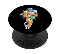 Astronaut Planet Ice Cream Cone Space Astronomy Solar System PopSockets Adhesive PopGrip