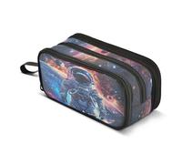 Astronaut Planets Galaxy Space Pencil Case Large Capacity Pencil Pouch Box Kids Adults Pen Organizer Bag for Boys Girls Women Men School Office Supplies