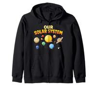Astronaut Planets Outer Space Traveler Our Solar System Zip Hoodie
