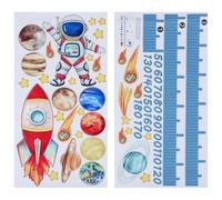 Astronaut Planets Wall Sticker Height Growth Chart for Rooms | PVC Self Adhesive Decor, Wear Resistant Measurement Guide, for Daycare Centres, Glass Doors and Smooth Walls