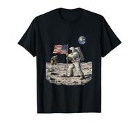 Astronaut Planting Flag on The Moon T-Shirt