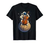 Astronaut Playing Cello Space Planets Music Men Women Kids T-Shirt