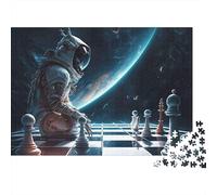 Astronaut Playing Chess Jigsaws 1000 Pieces for Adults with No Two Pieces Alike Jigsaws 1000 Pieces for Brain Training And Stress Relief Toys for Adults 70x50cm/1000pcs