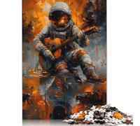 Astronaut Playing Guitar 1000 Piece Jigsaw Puzzle for Adult Toy Intellectual Game Educational Game for Adult Stress Relief Home Decoration 1000pcs (38x26cm)