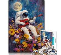 Astronaut Playing Guitar 1000 Piece Jigsaw Puzzle for Adults Teens,Educational Games Home Decoration Deal As Gifts for The Whole Family (38x26cm)