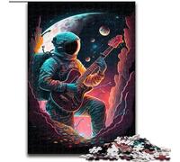 Astronaut Playing Guitar 1000 Pieces Jigsaw Puzzles for Adults And Teens, for Age 14+ Home Art Decor Family Games Christmas Birthday Gifts (26x38cm)