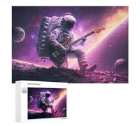 Astronaut Playing Guitar in Space Jigsaw Puzzle, 1000 PCS, Indoor Activity for The Home, A Mindful Leisure Activity for Puzzle Lovers, at Home