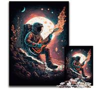 Astronaut Playing Guitar Jigsaw Puzzles for Adults, 1000 Piece Wooden Jigsaw Puzzles for Adults for Holidays, Birthdays, And Family Game Nights 50x75CM/19.68x29.52inch