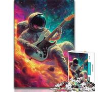Astronaut Playing Guitar Jigsaw Puzzles for Teenagers 1000 Jigsaws,Learning Educational Toys Family Games Unique Birthday And Gifts (50x75cm)