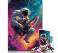 Astronaut Playing Guitar Jigsaw Puzzles for Teenagers 1000 Jigsaws,Learning Educational Toys Family Games Unique Birthday And Gifts (50x75cm)