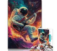 Astronaut Playing Guitar Jigsaw Puzzles for Teenagers 1000 Pieces,Decompressing Intellectual Educational Toy Great Gifts And Toys (75x50cm)