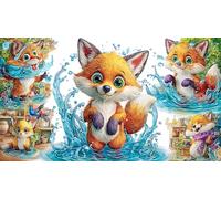 Astronaut Playing Guitar on Moon 1000 Piece Puzzle - Recycled Paper Jigsaw for Adults Kids Educational Challenge 38x52/1000pcs