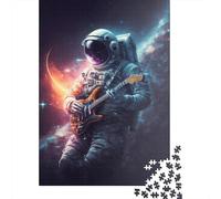 Astronaut Playing Guitar Puzzle Jigsaws 1000 Pieces for Adults & Teenager Age 12 Years Up Christmas Eve Gifts 1000pcs (75x50cm)