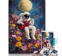 Astronaut Playing Guitar Puzzles for Teenagers 1000 Pieces,Help The Brain Exercise Addictive Toys to Cultivate Patience Great Gift (75x50cm)