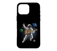 Astronaut Playing Guitar Retro Space Rock Music Case for iPhone 16 Pro Max