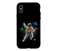 Astronaut Playing Guitar Retro Space Rock Music Case for iPhone X/XS