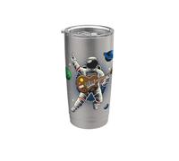 Astronaut Playing Guitar Retro Space Rock Music Stainless Steel Insulated Tumbler