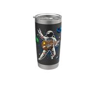 Astronaut Playing Guitar Retro Space Rock Music Stainless Steel Insulated Tumbler