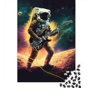 Astronaut Playing Guitar3 Puzzles for Adults,1000 Piece Jigsaw Puzzles for Adults, Wooden Puzzle Fun Decompressing Game 1000pcs (75x50cm)