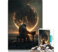 Astronaut Playing Piano 1000 Piece Jigsaw Puzzles for Adults & Teens,Family Game Stress Reliever Difficult Challenge Artists Collection,Fine Art (50x75cm)