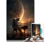 Astronaut Playing Piano Puzzles 1000 Pieces for Adults,Challenging Game And Family Play for Is Ideal As A Gift for The Whole Family (38x26cm)