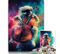 Astronaut Playing Violin 1000 Piece Jigsaw Puzzles for Teenagers,Family Game Stress Reliever Difficult Challenge Great Gifts And Toys (38x26cm)