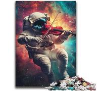 Astronaut Playing Violin Jigsaw Puzzles 2000 Pieces for Adults Teens,Toys Educational Games Stress Relieving Wishlist with Santa Claus (70X100cm)