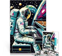 astronaut plays piano wpapJigsaw Puzzles for Adults 1000 Pieces Challenging Difficult Unique Birthday and Gifts 38x26cm