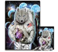 Astronaut Polar Wolf Space Puzzles 1000 Pieces for Adults Jigsaw Puzzles for Adults for Birthdays And Holidays 1000 PCS(38x26cm)