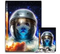Astronaut Poodle Dog 1000 Piece Jigsaw Puzzles for Adults Puzzles for Adults for Travel Lovers & Couples Challenging Toy 1000 PCS(75x50cm)