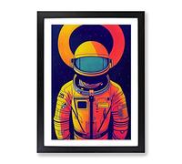Astronaut Pop Art No.5 Framed Print | A3 Black Framed Wall Art | Ready to Hang | Pop Art Space Picture | Living Room Bedroom Lounge Office