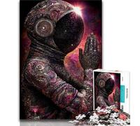 Astronaut Praying 1000 Piece Jigsaw Puzzles for Teenagers,Toys Educational Games Stress Relieving Wishlist with Santa Claus (75x50cm)