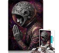Astronaut Praying Jigsaw Puzzles for Adults,Help The Brain Exercise Addictive Toys to Cultivate Patience Suitable for Couples (75x50cm)
