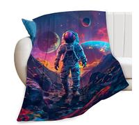 Astronaut Print Blanket Space Planet Galaxy Throw Blankets Gifts for Couch Sofa Bed Stuff Decor Lightweight Soft Cozy Fleece Plush Warm Flannel Bedding for Lover Men Women Boys Girls Kids 50"x60"