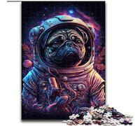 Astronaut Pug 1000 Pieces Jigsaw Puzzle For Adults Teens, Suitable for Ages 14 And Up Family Fun It Is Ideal As A Gift for The Whole Family (26x38cm)